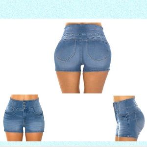 🆕 Push up High Rise Light Denim Shorts